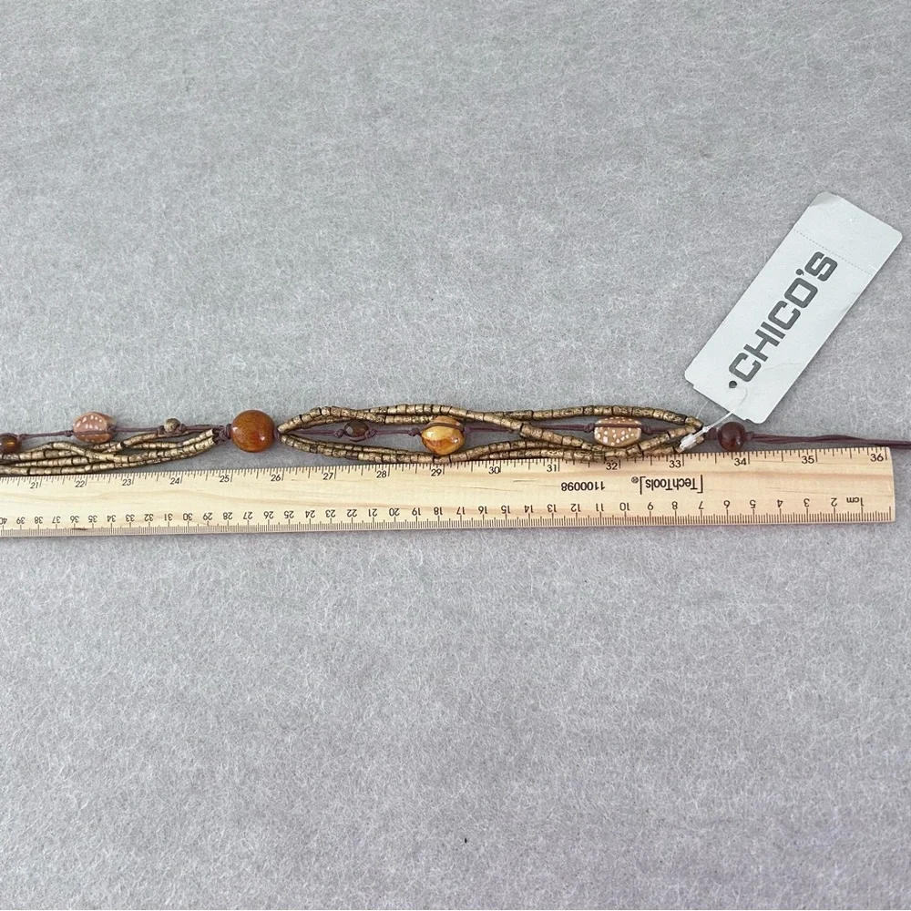 Chico’s Beaded Belt Tie Back Boho Size S/M